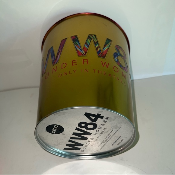 AMC Limited Edition Wonder Woman 1984 WW84 Popcorn Bucket Shiny Gold Pink Rare - Picture 5 of 8